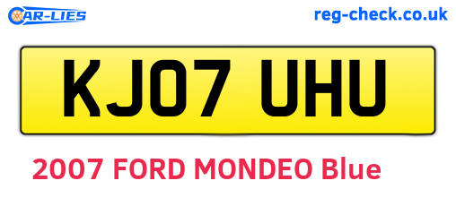 KJ07UHU are the vehicle registration plates.