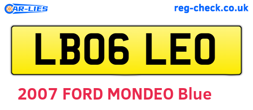 LB06LEO are the vehicle registration plates.