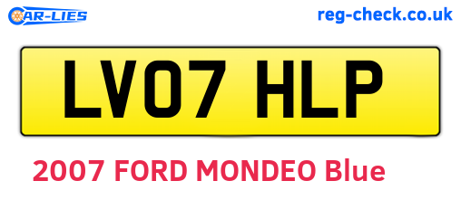 LV07HLP are the vehicle registration plates.