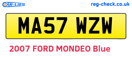 MA57WZW are the vehicle registration plates.