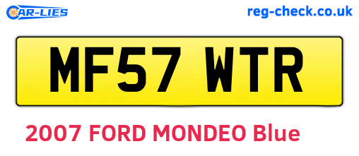 MF57WTR are the vehicle registration plates.