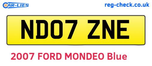 ND07ZNE are the vehicle registration plates.