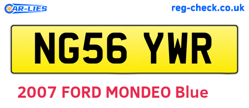 NG56YWR are the vehicle registration plates.