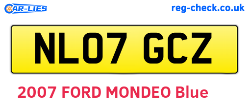 NL07GCZ are the vehicle registration plates.