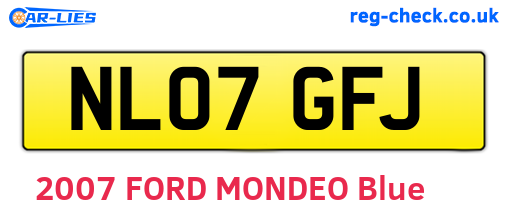 NL07GFJ are the vehicle registration plates.