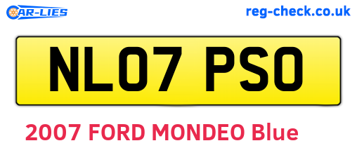NL07PSO are the vehicle registration plates.