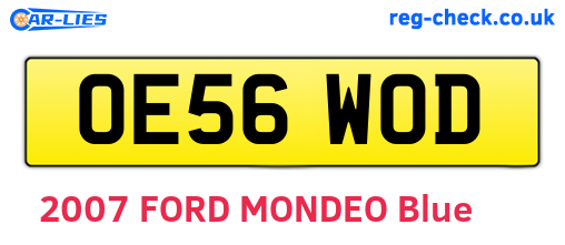 OE56WOD are the vehicle registration plates.