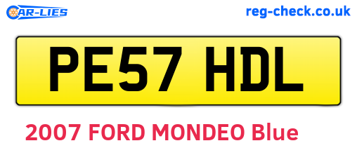 PE57HDL are the vehicle registration plates.