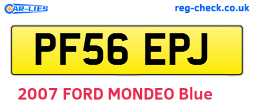 PF56EPJ are the vehicle registration plates.