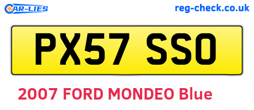 PX57SSO are the vehicle registration plates.