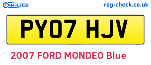 PY07HJV are the vehicle registration plates.