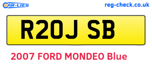 R20JSB are the vehicle registration plates.