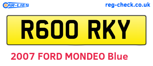 R600RKY are the vehicle registration plates.