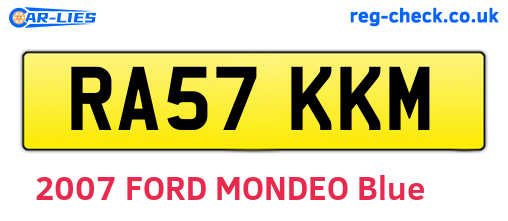 RA57KKM are the vehicle registration plates.