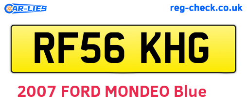 RF56KHG are the vehicle registration plates.