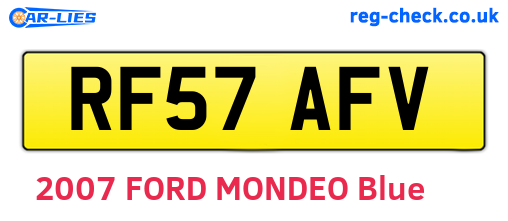 RF57AFV are the vehicle registration plates.