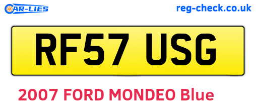RF57USG are the vehicle registration plates.