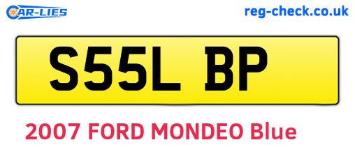 S55LBP are the vehicle registration plates.