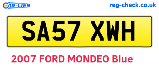 SA57XWH are the vehicle registration plates.