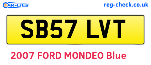 SB57LVT are the vehicle registration plates.