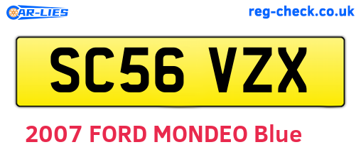 SC56VZX are the vehicle registration plates.