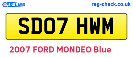 SD07HWM are the vehicle registration plates.