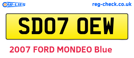 SD07OEW are the vehicle registration plates.