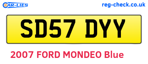 SD57DYY are the vehicle registration plates.