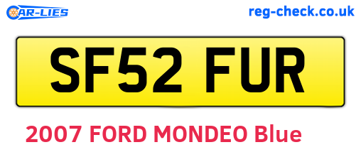 SF52FUR are the vehicle registration plates.