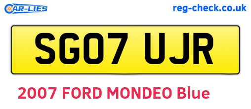 SG07UJR are the vehicle registration plates.