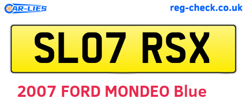 SL07RSX are the vehicle registration plates.