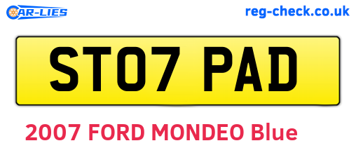 ST07PAD are the vehicle registration plates.