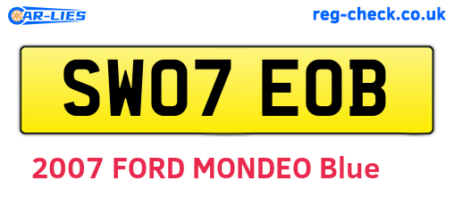 SW07EOB are the vehicle registration plates.