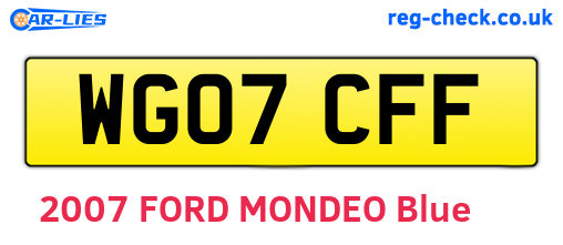 WG07CFF are the vehicle registration plates.