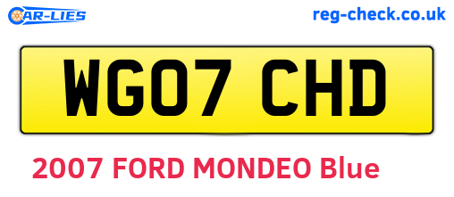 WG07CHD are the vehicle registration plates.