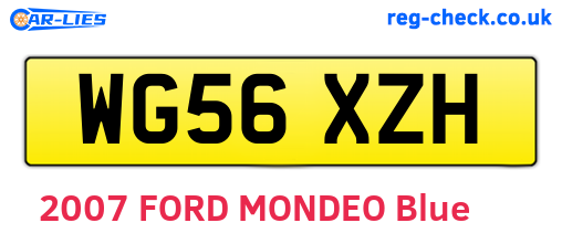 WG56XZH are the vehicle registration plates.