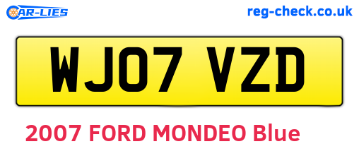 WJ07VZD are the vehicle registration plates.
