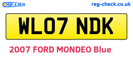 WL07NDK are the vehicle registration plates.