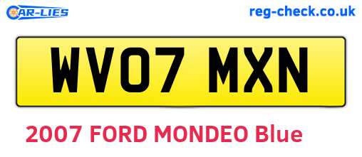 WV07MXN are the vehicle registration plates.