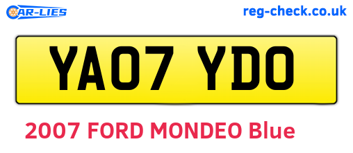 YA07YDO are the vehicle registration plates.