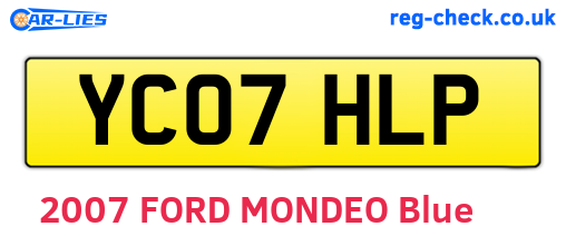 YC07HLP are the vehicle registration plates.
