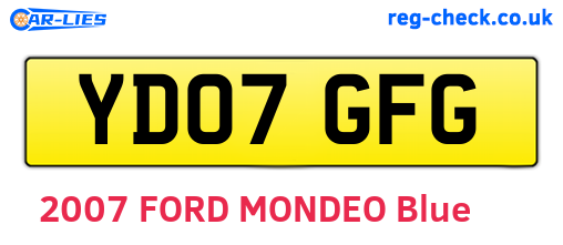 YD07GFG are the vehicle registration plates.