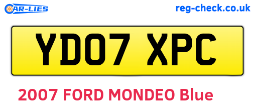 YD07XPC are the vehicle registration plates.