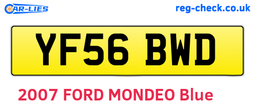 YF56BWD are the vehicle registration plates.
