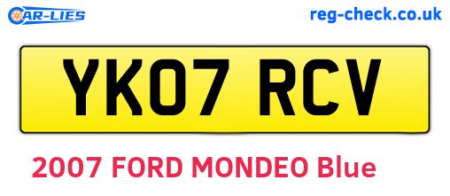 YK07RCV are the vehicle registration plates.