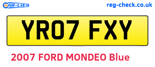 YR07FXY are the vehicle registration plates.