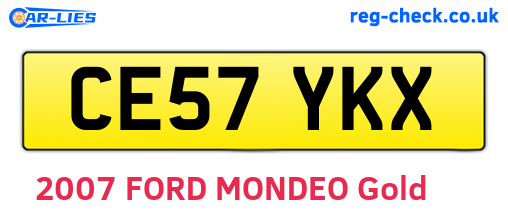 CE57YKX are the vehicle registration plates.