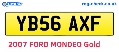 YB56AXF are the vehicle registration plates.