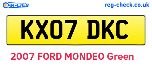 KX07DKC are the vehicle registration plates.