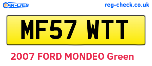 MF57WTT are the vehicle registration plates.